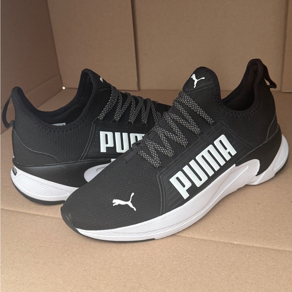 Puma Black and White Athletic Shoes